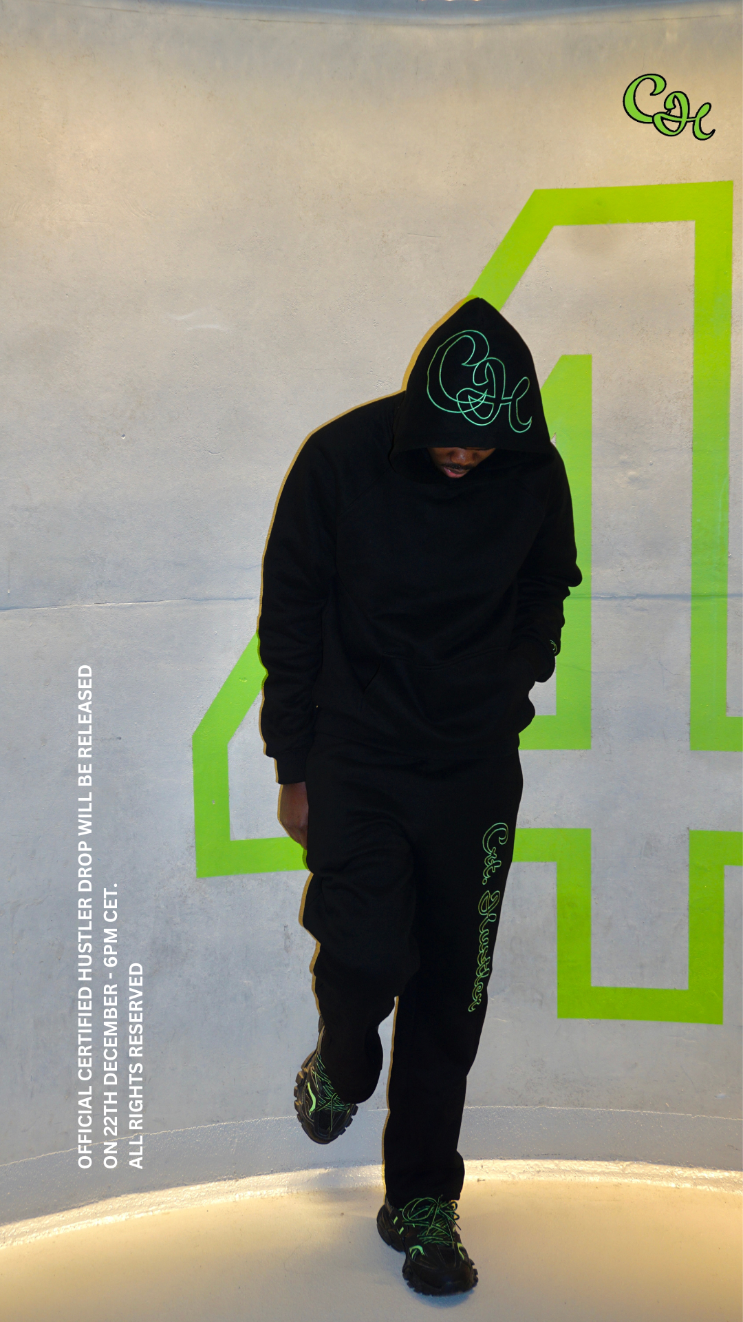 ,,MNL'' Green on Black - Hoodie