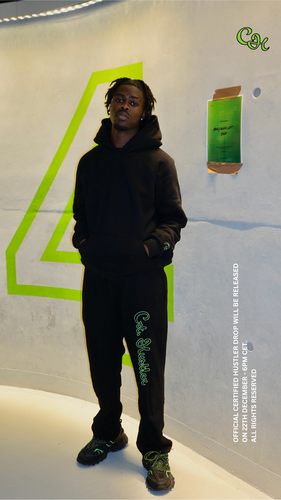 ,,MNL'' Green on Black - Hoodie