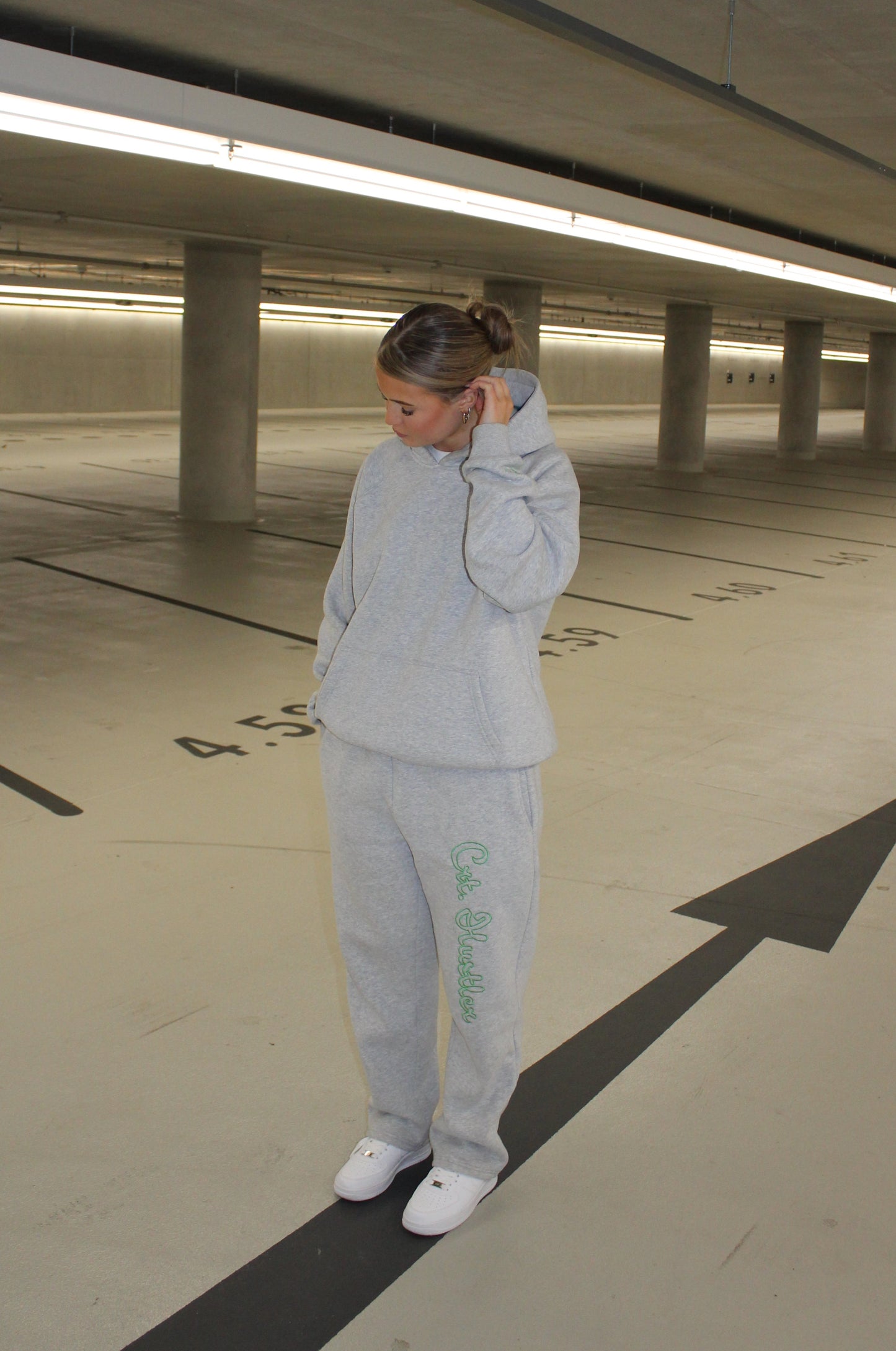 ,,MNL'' Green on Grey Melange - Sweatpants