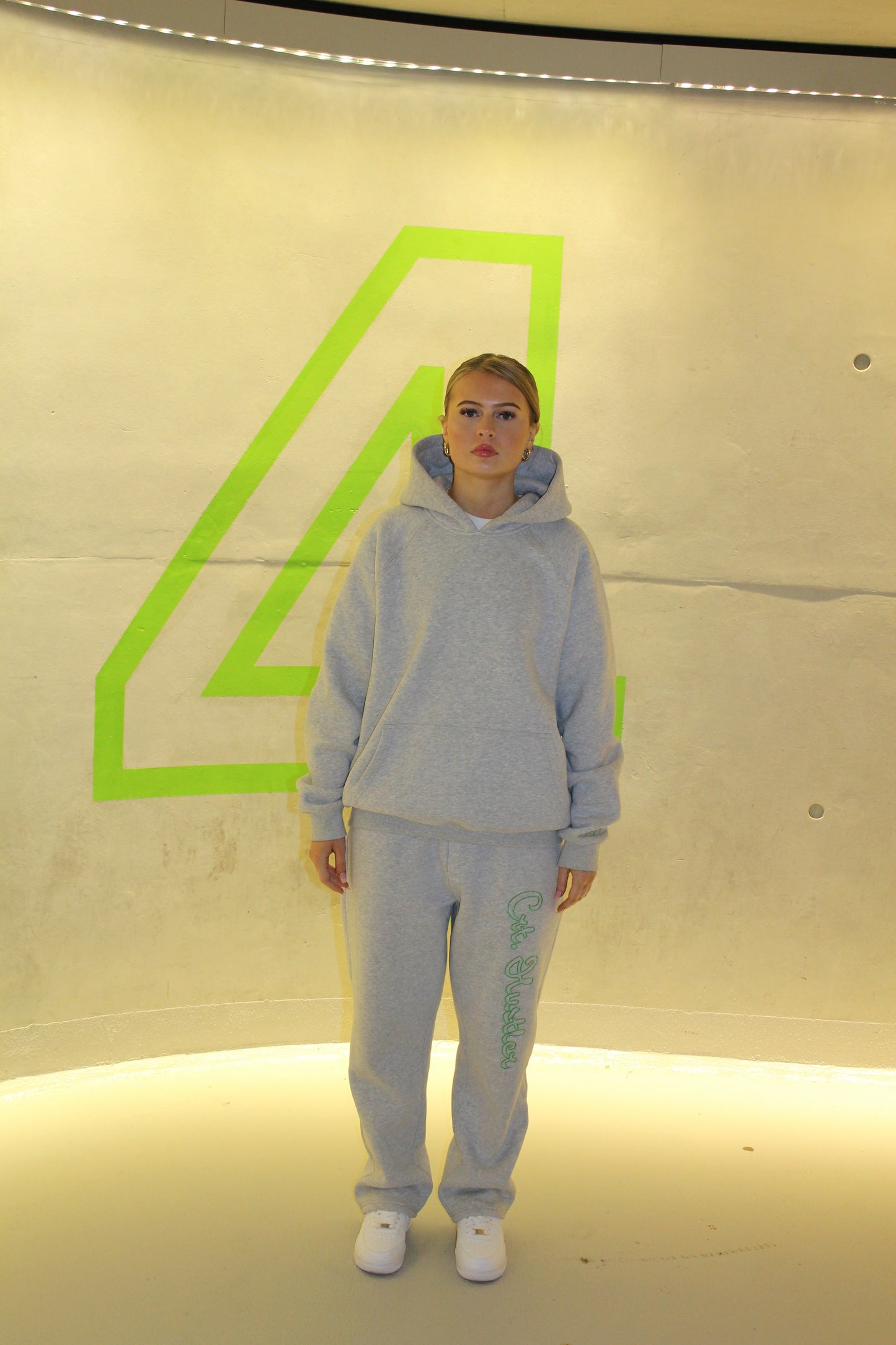 ,,MNL'' Green on Grey Melange - Sweatpants