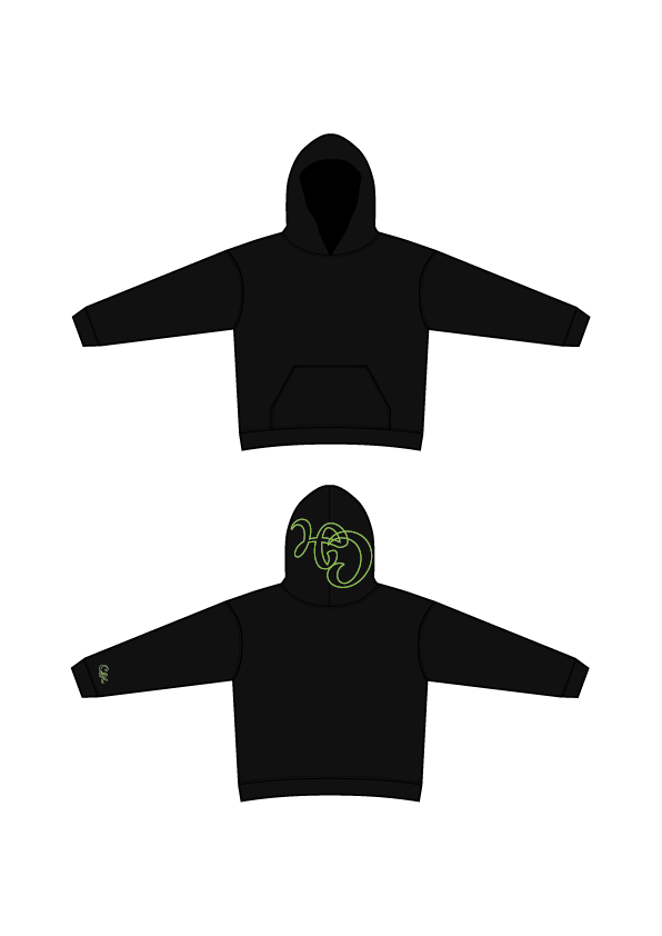 ,,MNL'' Green on Grey Melange - Hoodie