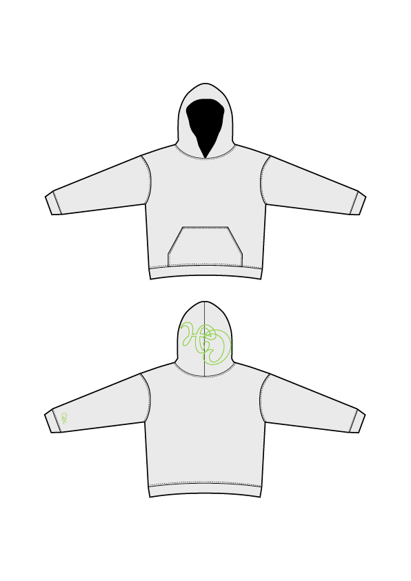 ,,MNL'' Green on Grey Melange - Hoodie