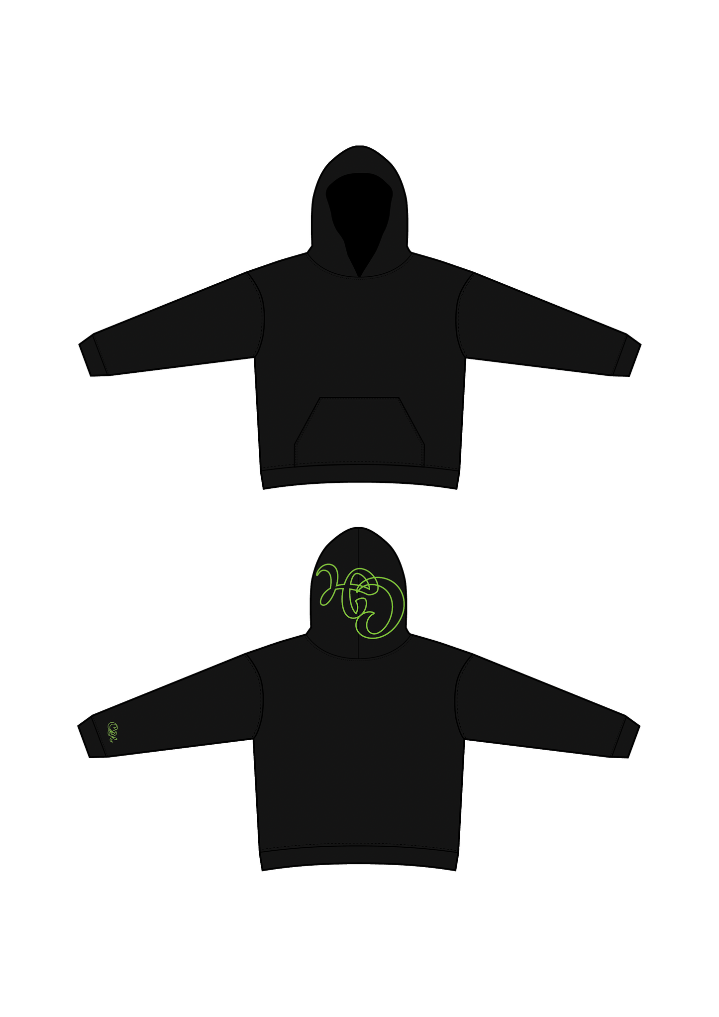 ,,MNL'' Green on Black - Hoodie